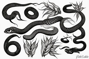 snake and wheat tattoo idea