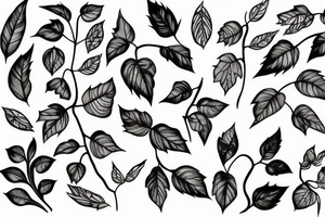 vines and leaves stretching out tattoo idea