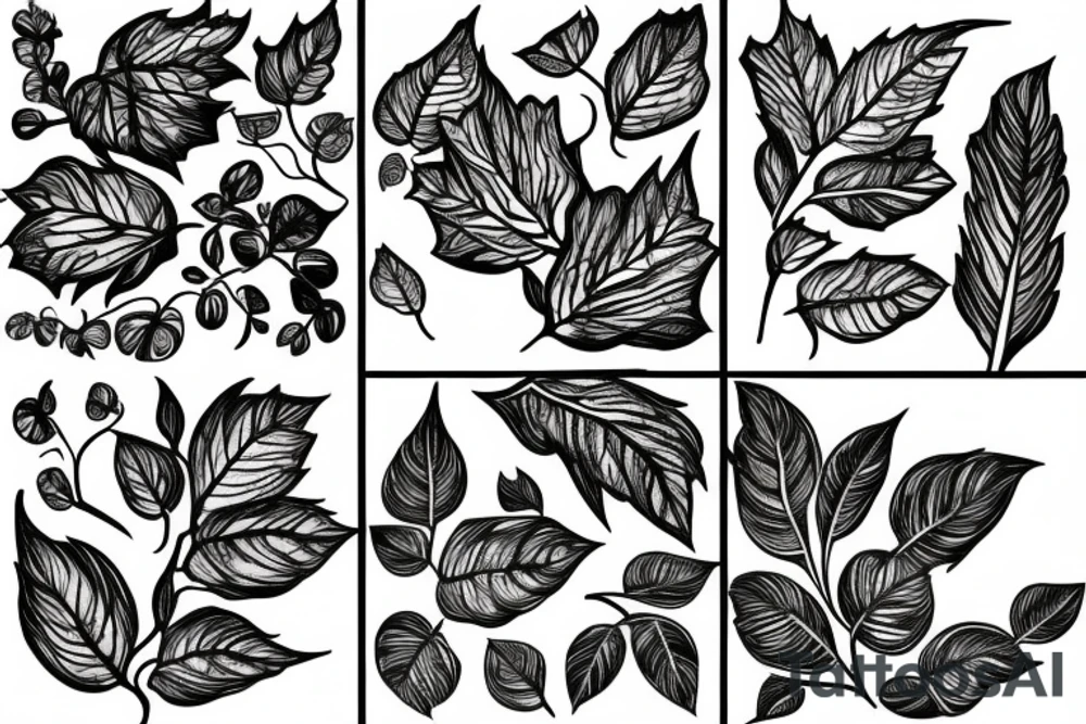 vines and leaves stretching out tattoo idea