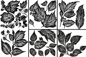 vines and leaves stretching out tattoo idea