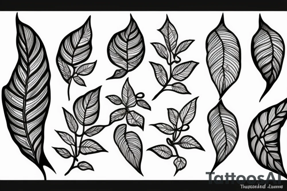 vines and leaves stretching out tattoo idea