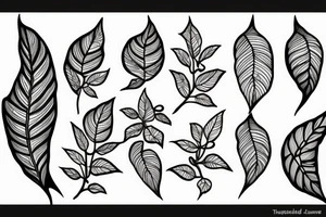 vines and leaves stretching out tattoo idea