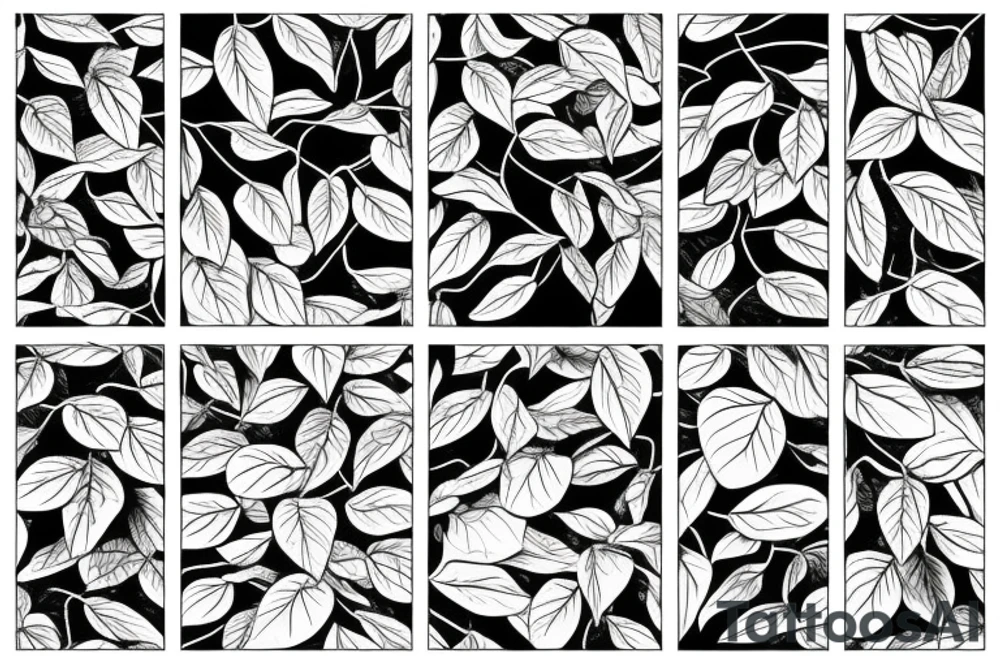vines and leaves stretching out tattoo idea