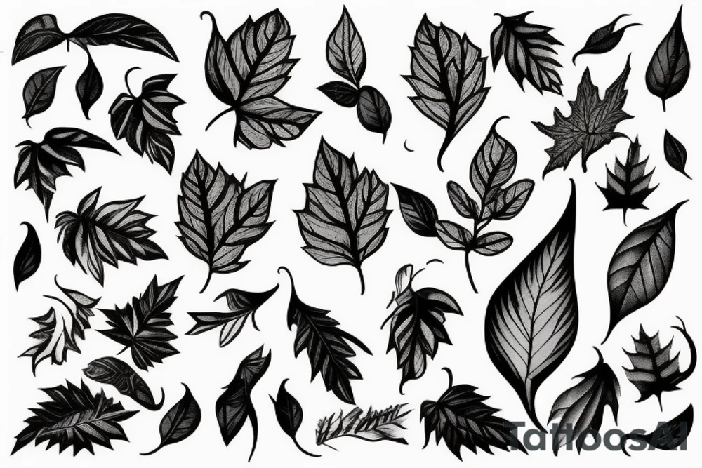 vines and leaves stretching out tattoo idea