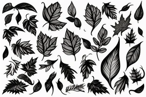 vines and leaves stretching out tattoo idea