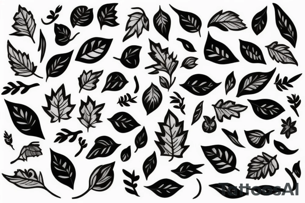 vines and leaves stretching out tattoo idea