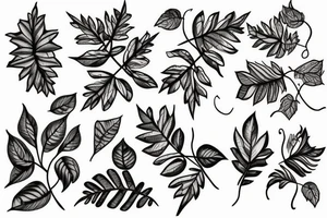 vines and leaves stretching out tattoo idea
