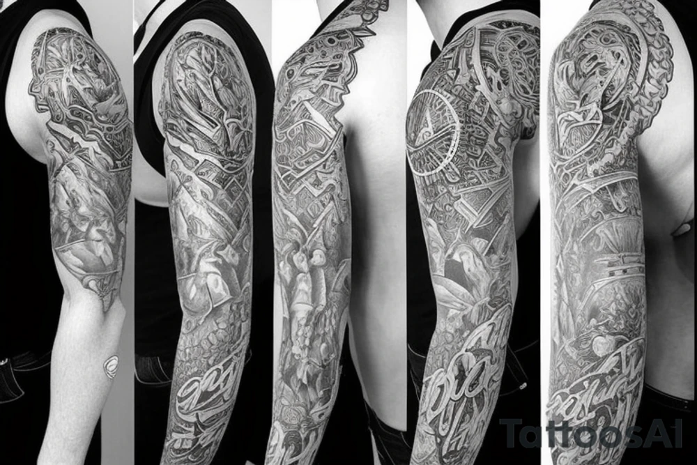 A sleeve that tells the story of Jesus tattoo idea