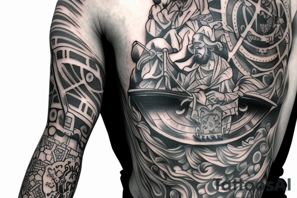 A sleeve that tells the story of Jesus tattoo idea