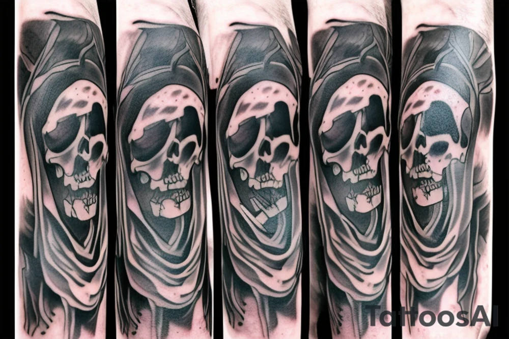 Crying grim reaper tattoo idea
