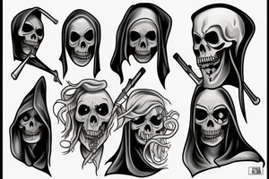 Crying grim reaper tattoo idea