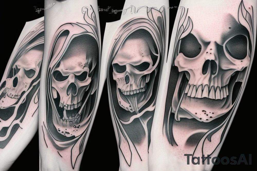 Crying grim reaper tattoo idea