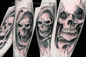 Crying grim reaper tattoo idea