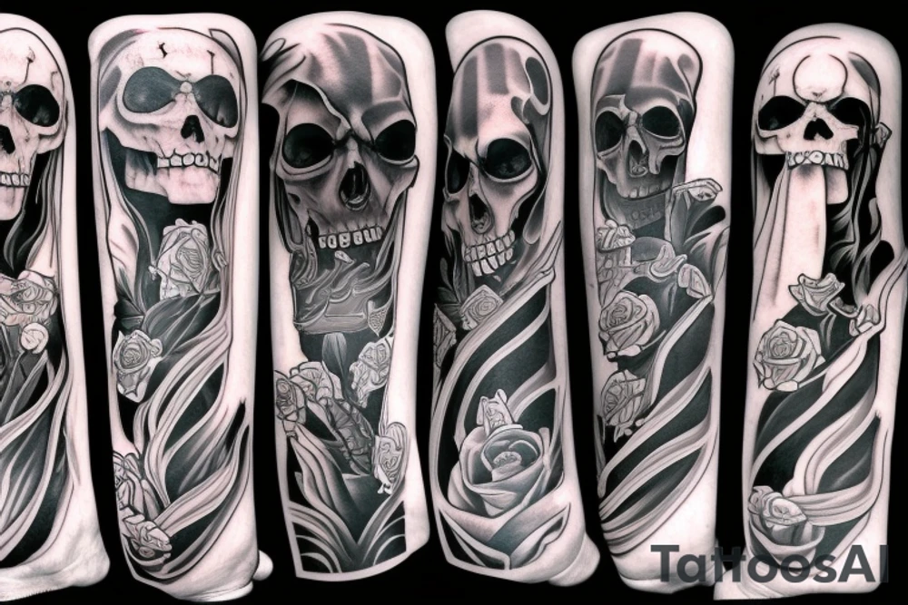 Crying grim reaper tattoo idea