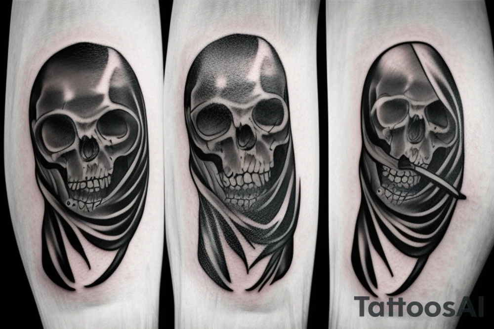 Crying grim reaper tattoo idea