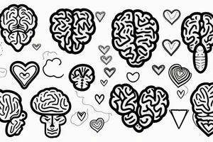 a brain and a heart tattoo that symbolizes mind over matter tattoo idea