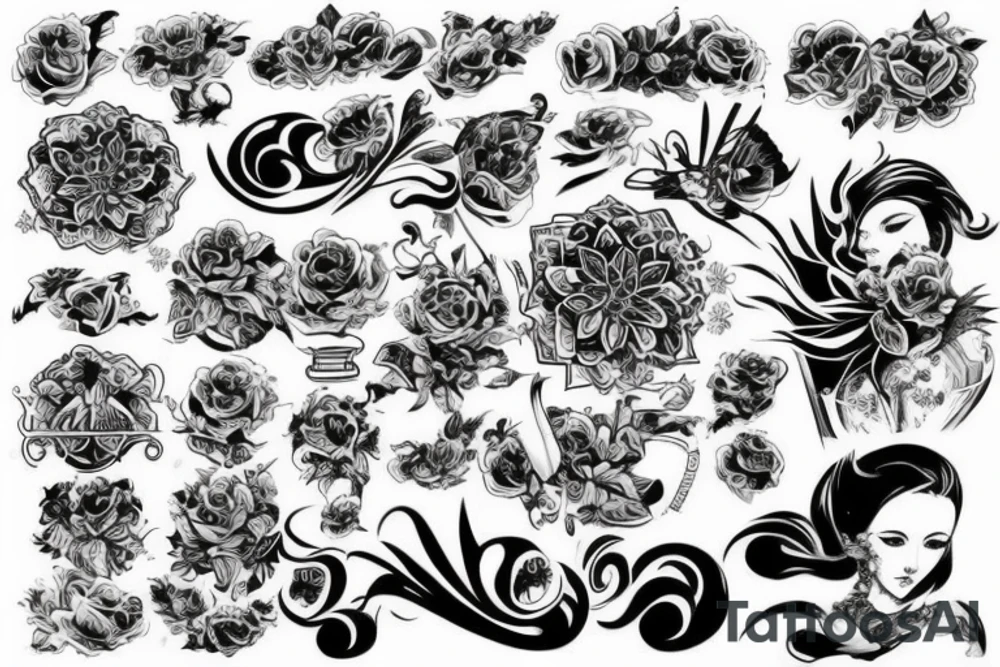 Цветок Ликорис с мотыльками tattoo idea