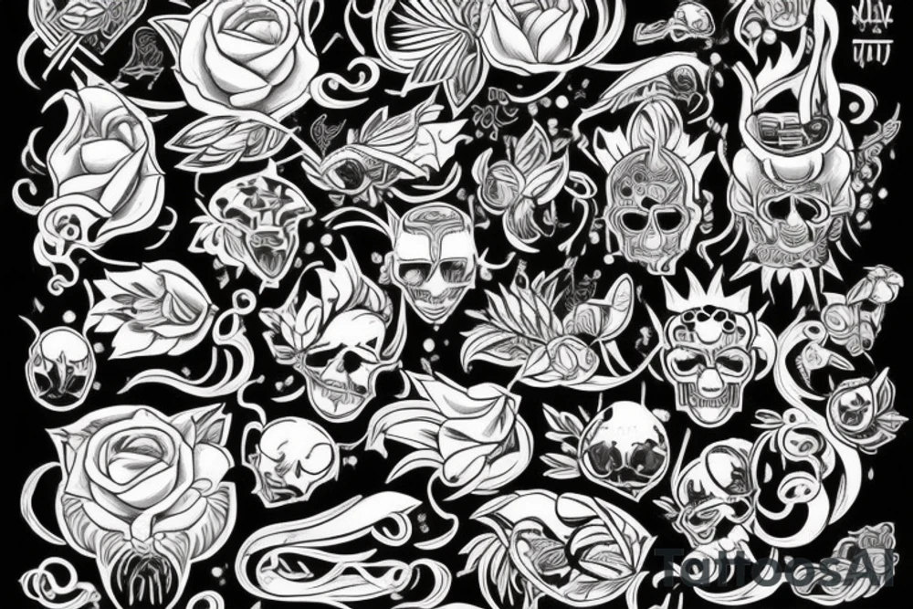 Цветок Ликорис с мотыльками tattoo idea