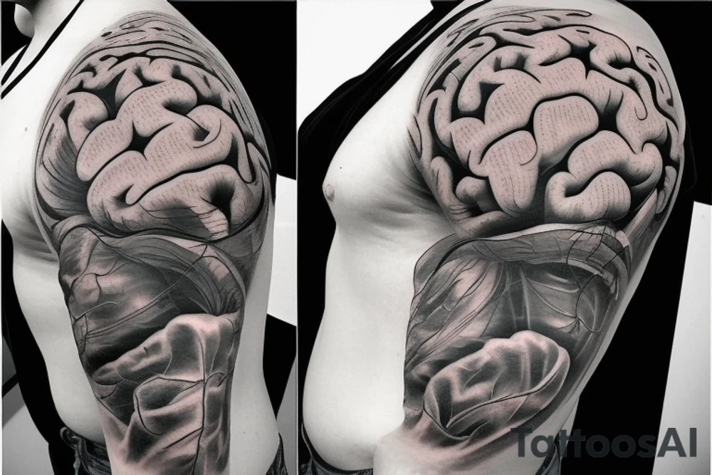 brain and heart tattoo idea