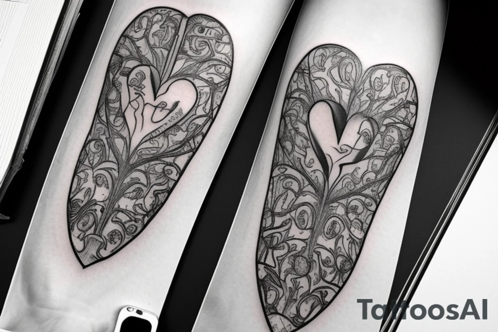 anatomical heart tattoo idea