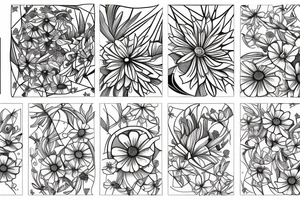 Cosmos, Lilly of the valley, and aster flowers tattoo idea