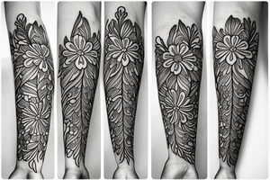 Cosmos, Lilly of the valley, and aster flowers tattoo idea