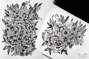 Fish flower kawaii tattoo idea