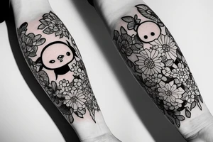 Fish flower kawaii tattoo idea