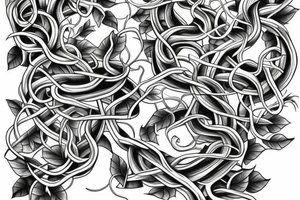 weaving vines on a book tattoo idea