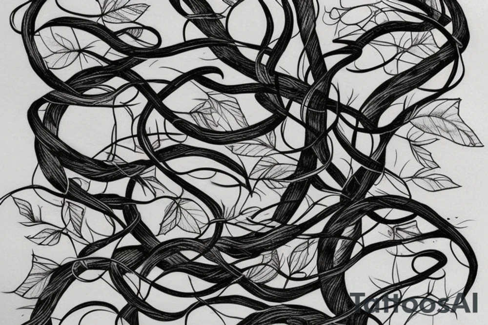 weaving vines on a book tattoo idea