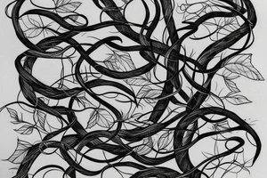 weaving vines on a book tattoo idea