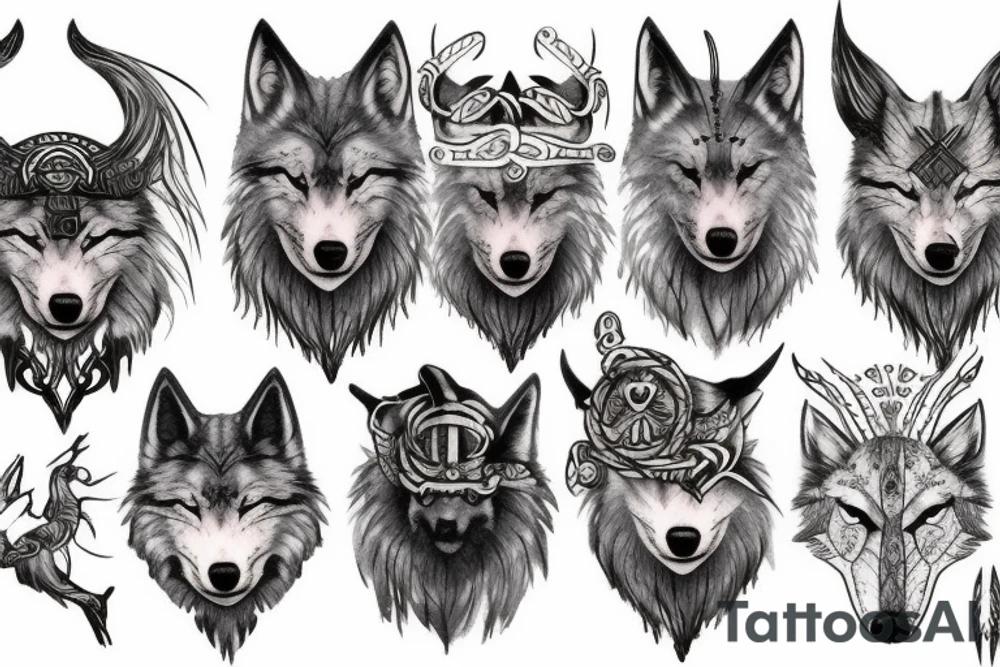 Wolf, Scandinavian, vikings, Odin tattoo idea