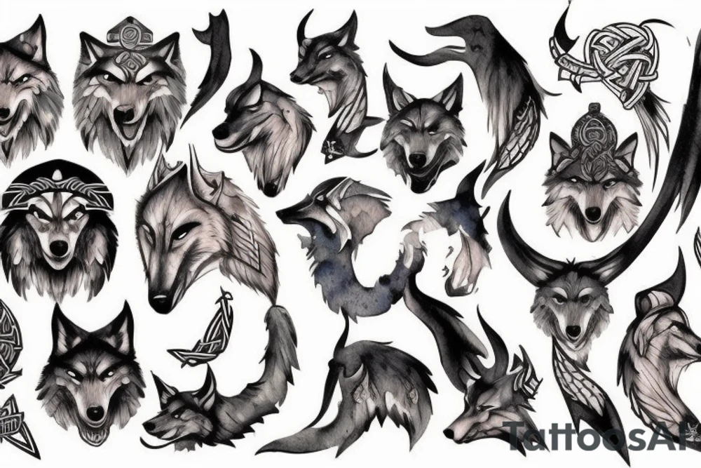 Wolf, Scandinavian, vikings, Odin tattoo idea