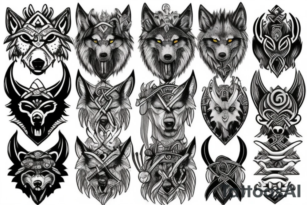 Wolf, Scandinavian, vikings, Odin tattoo idea