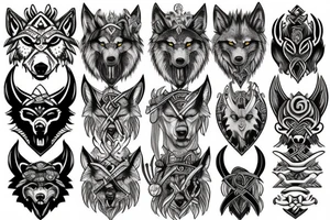 Wolf, Scandinavian, vikings, Odin tattoo idea