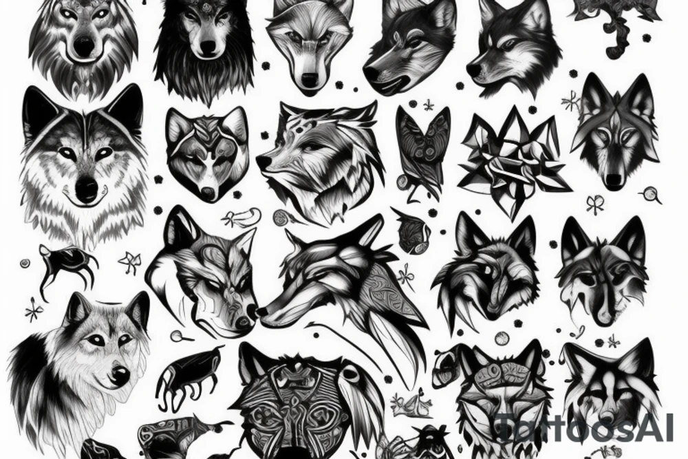 Wolf, Scandinavian tattoo idea