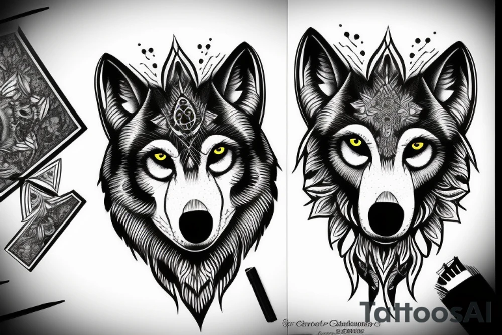 Wolf, Scandinavian tattoo idea