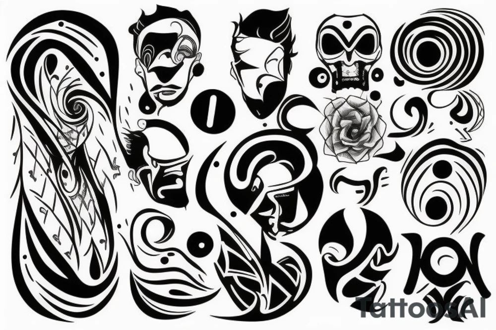 men with a representation of duality tattoo idea