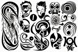 men with a representation of duality tattoo idea