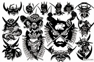 Demon japanese samurai tattoo idea