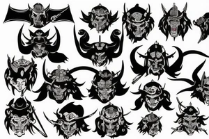 Demon japanese samurai tattoo idea
