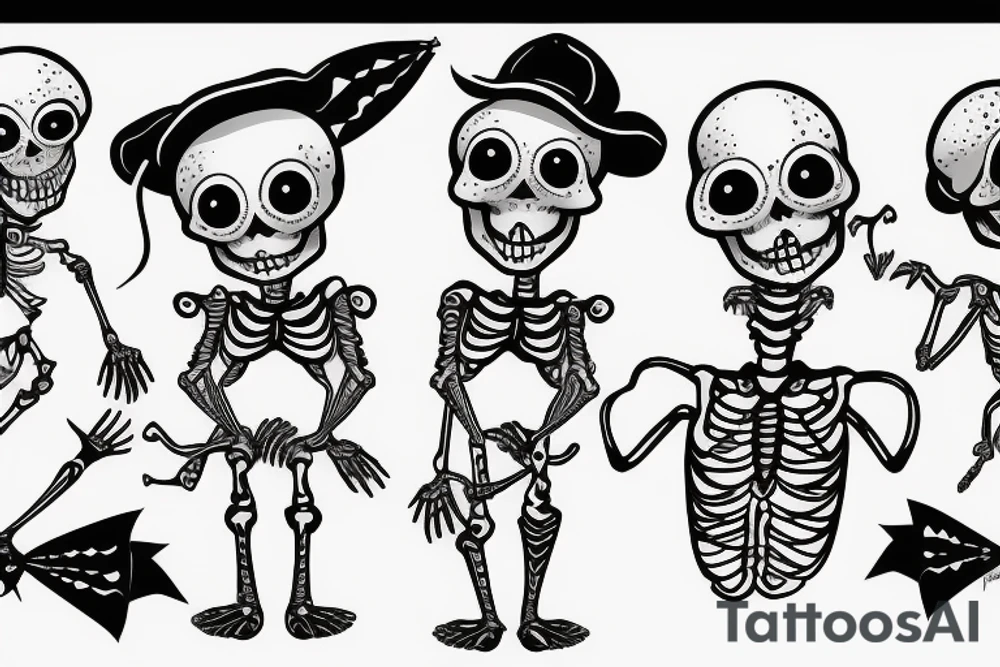 dancing skeleton tattoo idea