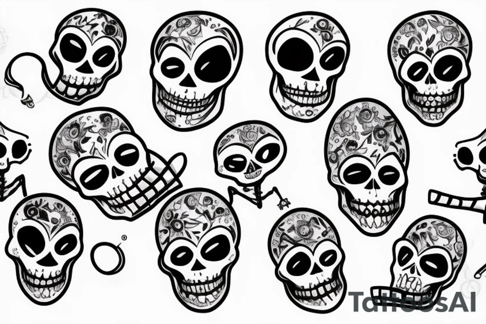dancing skeleton tattoo idea