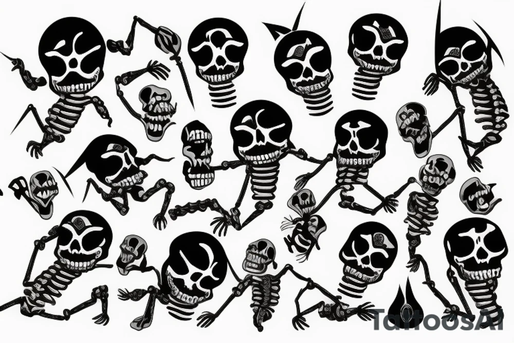 dancing skeleton tattoo idea