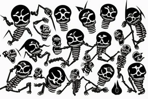 dancing skeleton tattoo idea