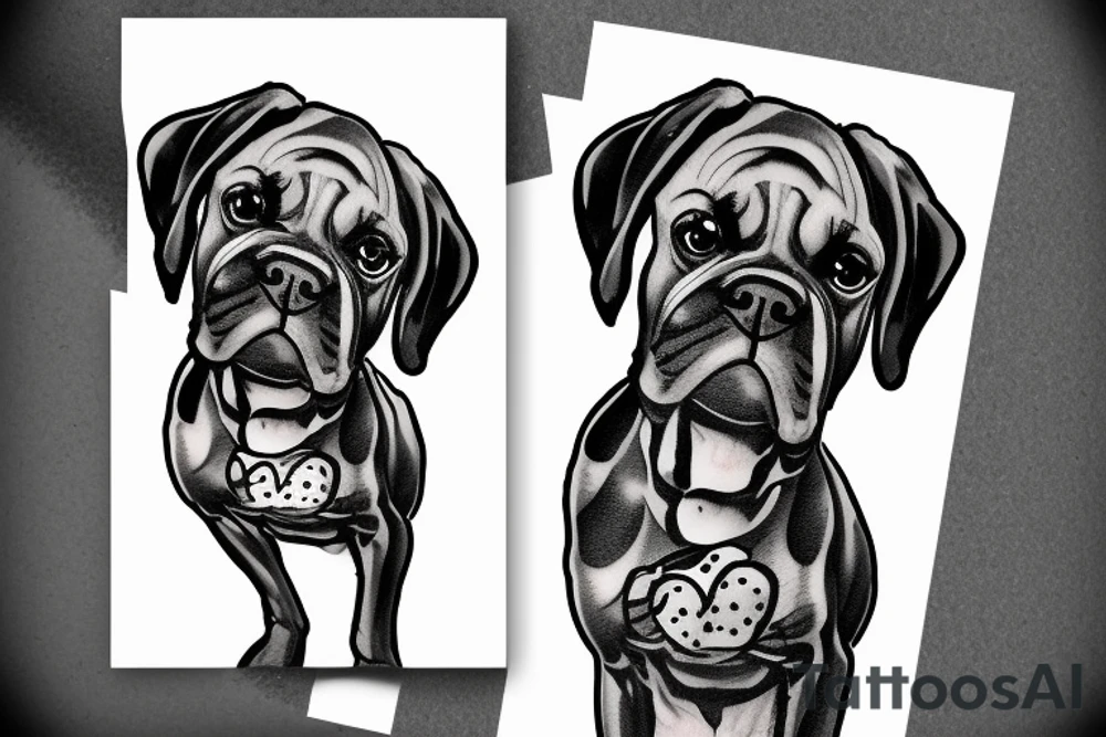 Boxer dog being goofy tattoo idea
