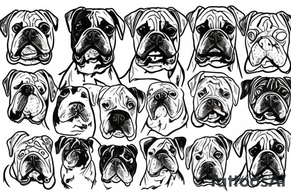 Boxer dog running tattoo idea