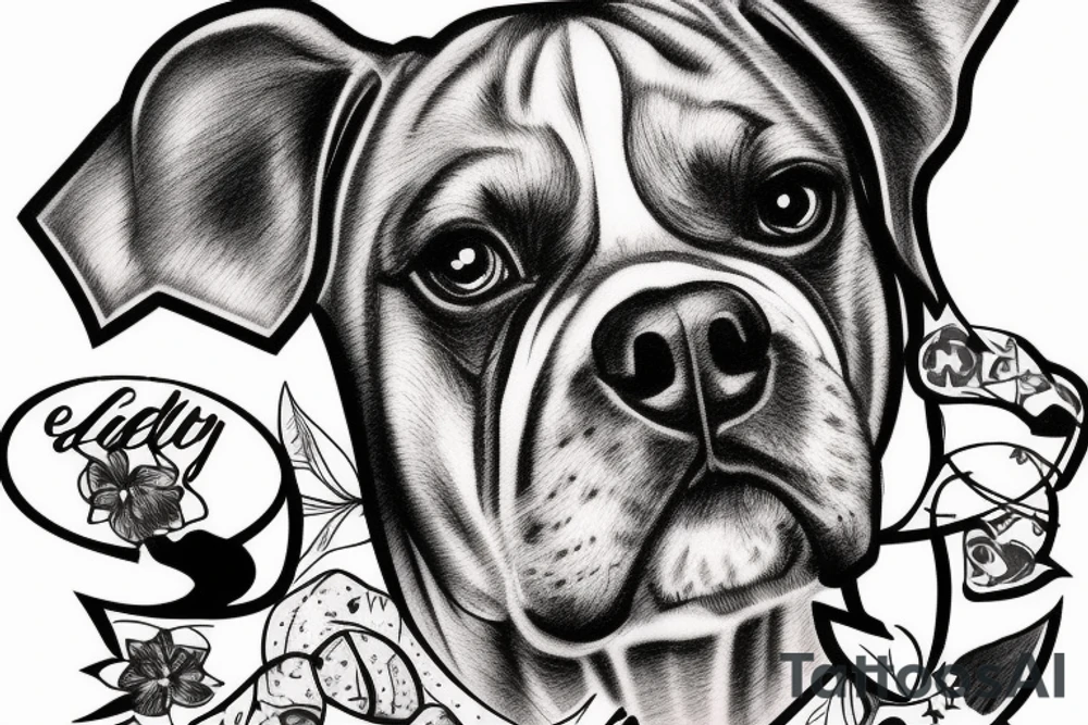 Boxer dog running tattoo idea