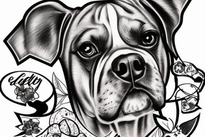 Boxer dog running tattoo idea