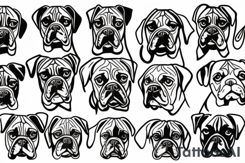 Boxer dog running tattoo idea